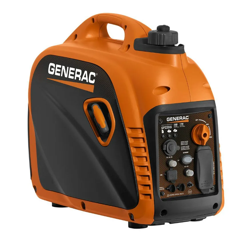 Generac 7117 Portable Inverter Generator w/TruePower Technology, 1700W/2200W
