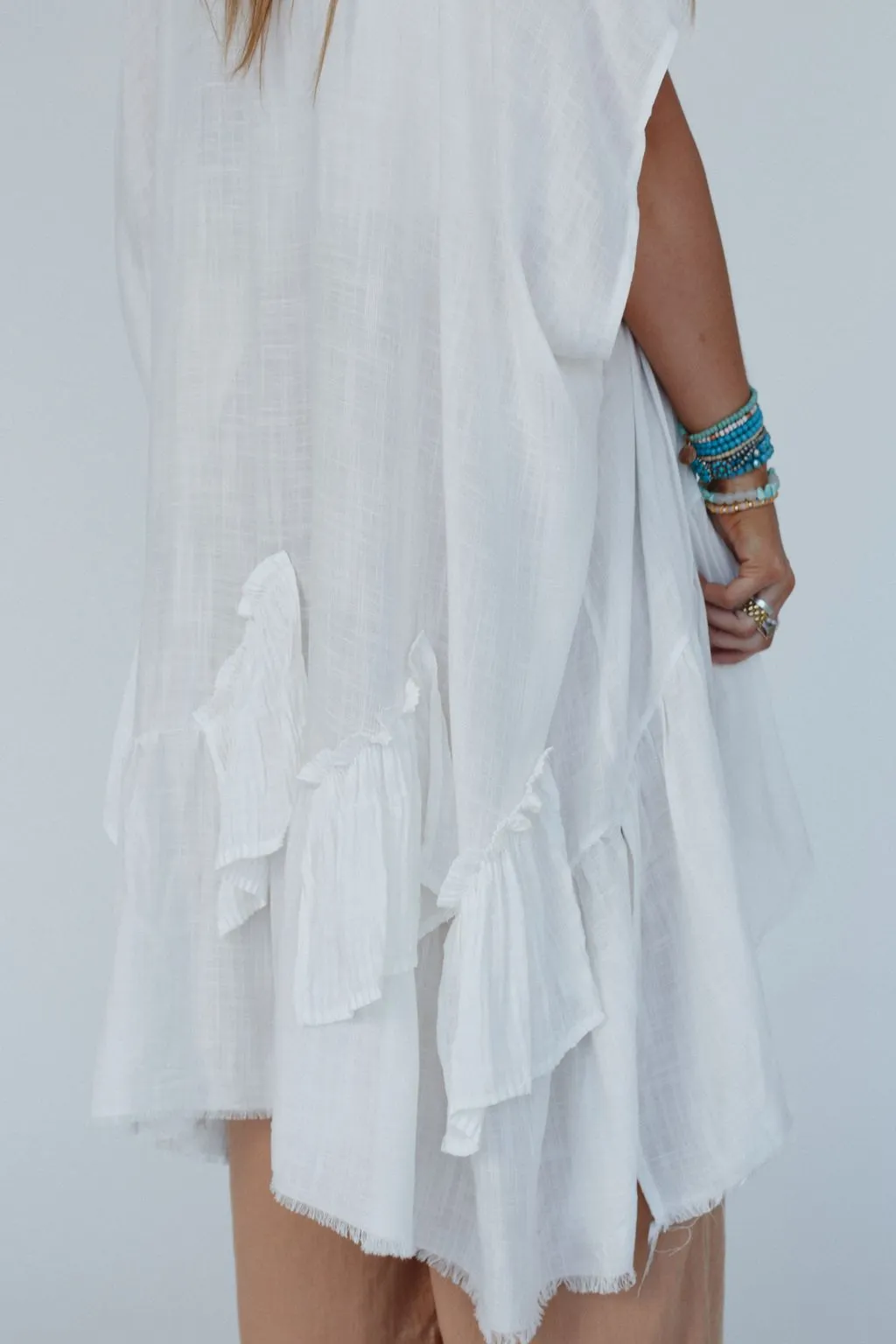 Gwen Ruffle Kimono - Ivory