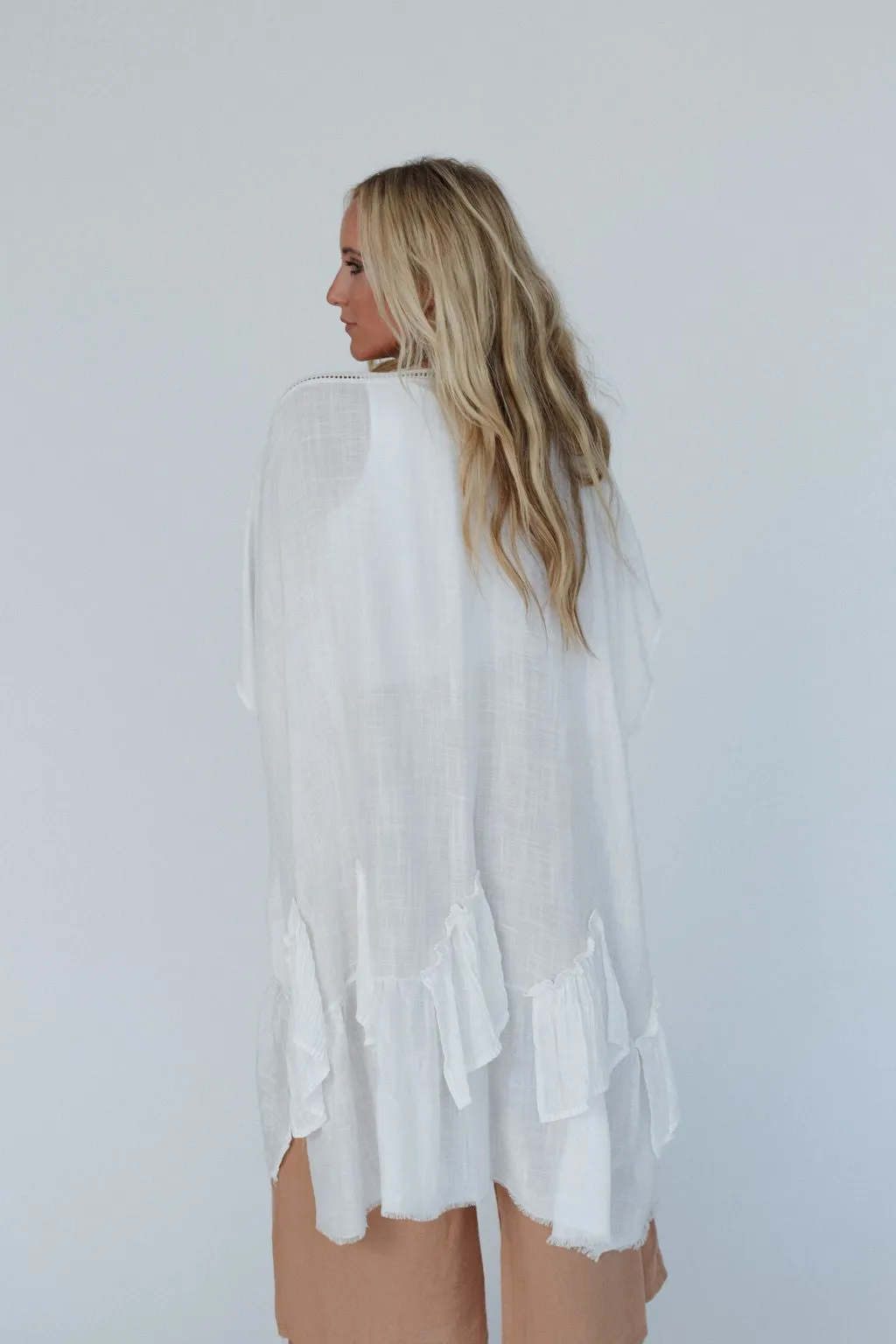 Gwen Ruffle Kimono - Ivory