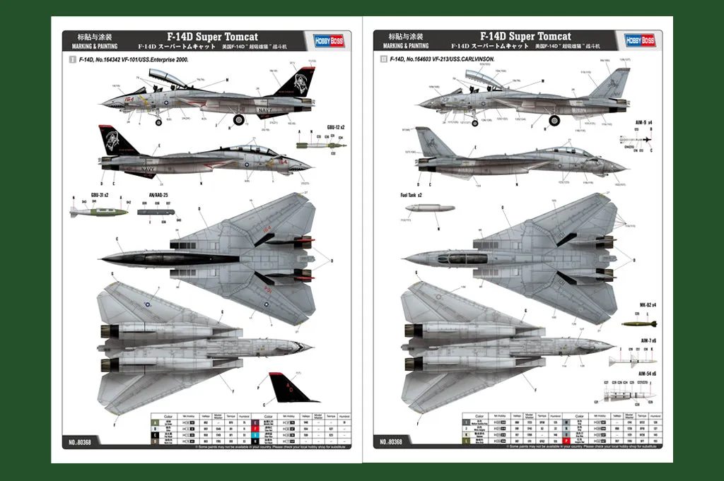 Hobby Boss 80368 F-14D Super Tomcat 1/48 Model Kit