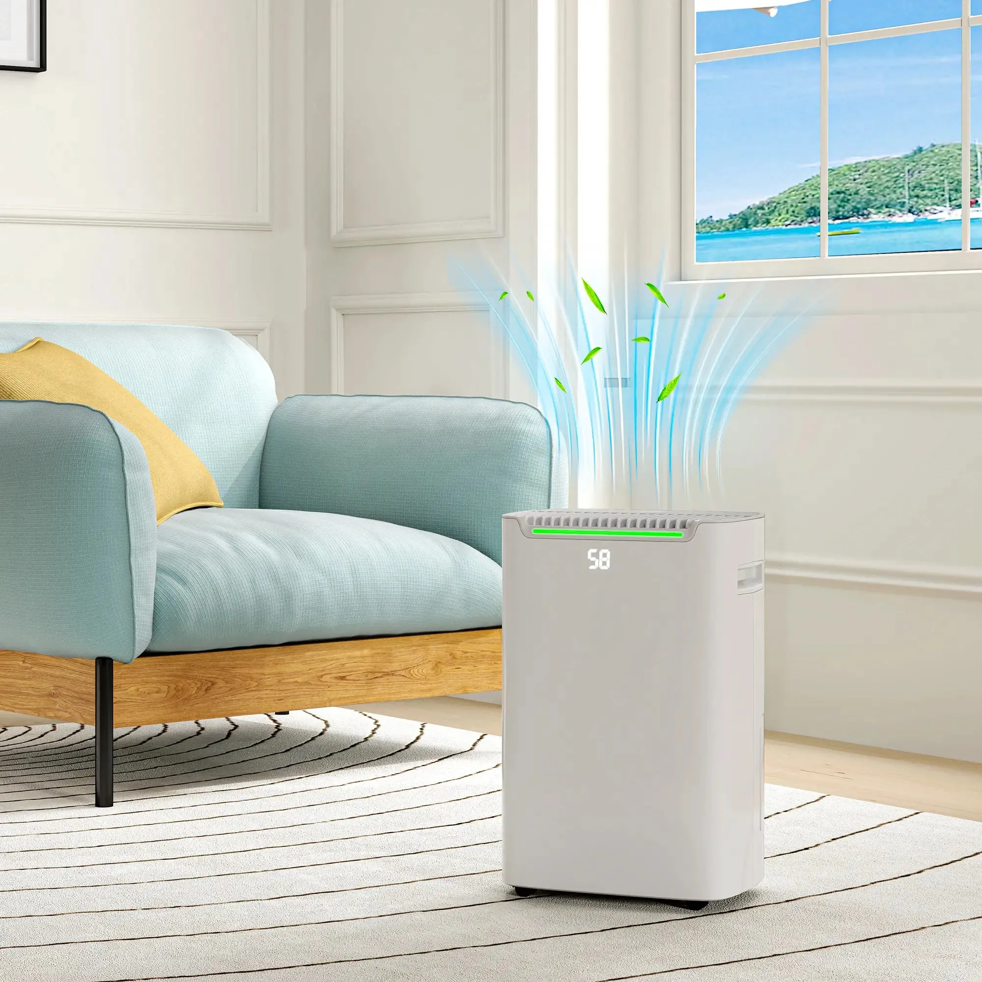 HOMCOM 20L/Day Dehumidifier with Continuous Drainage