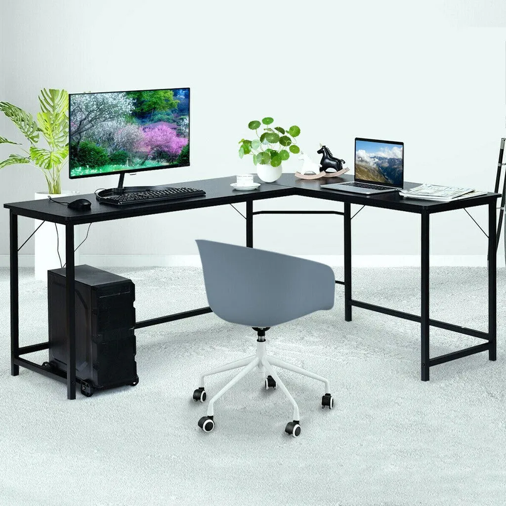 Home Office Corner Desk Computer Table Steel Wood Study Office Desk Workstation