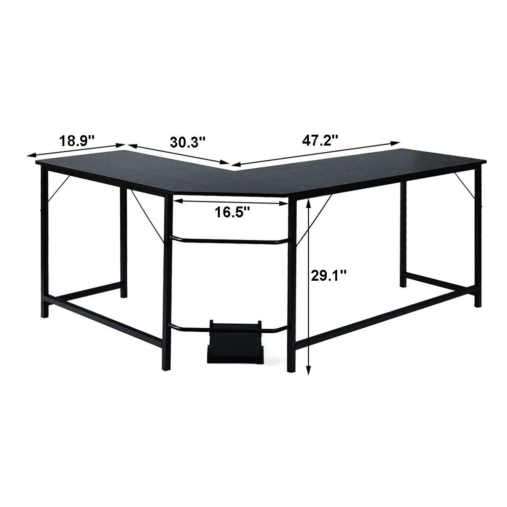 Home Office Corner Desk Computer Table Steel Wood Study Office Desk Workstation