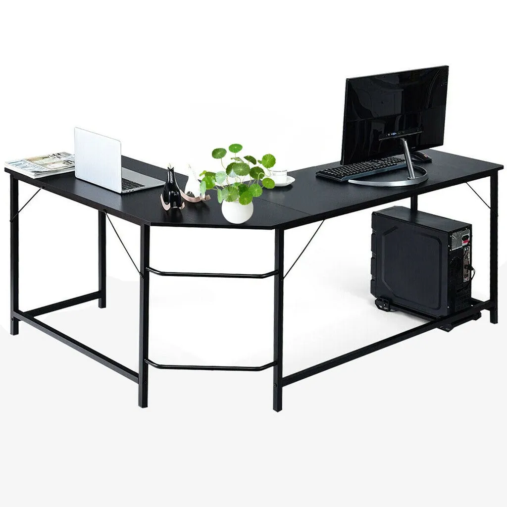Home Office Corner Desk Computer Table Steel Wood Study Office Desk Workstation