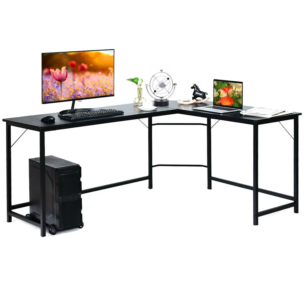 Home Office Corner Desk Computer Table Steel Wood Study Office Desk Workstation