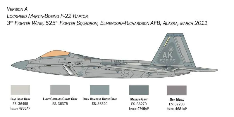 Italeri #2822 F-22A Raptor 1/48 Model Kit