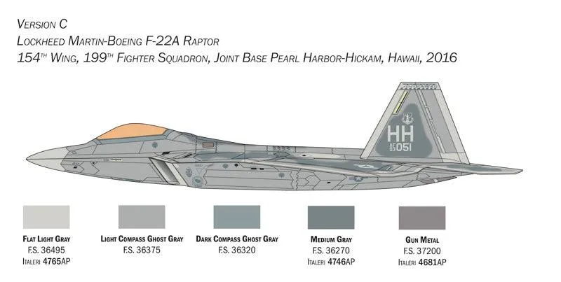 Italeri #2822 F-22A Raptor 1/48 Model Kit