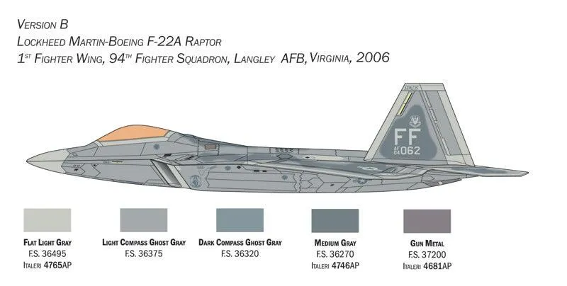 Italeri #2822 F-22A Raptor 1/48 Model Kit
