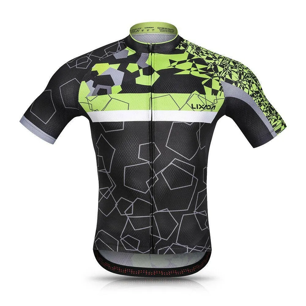 Lixada Men Cycling Jersey Set Breathable Quick-Dry Short Sleeve Biking Shirt and Gel   Padded Shorts MTB Cycling Outfit Set