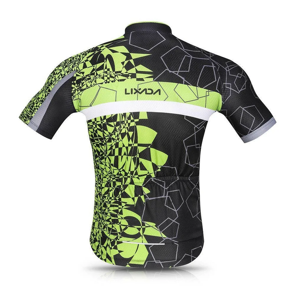 Lixada Men Cycling Jersey Set Breathable Quick-Dry Short Sleeve Biking Shirt and Gel   Padded Shorts MTB Cycling Outfit Set