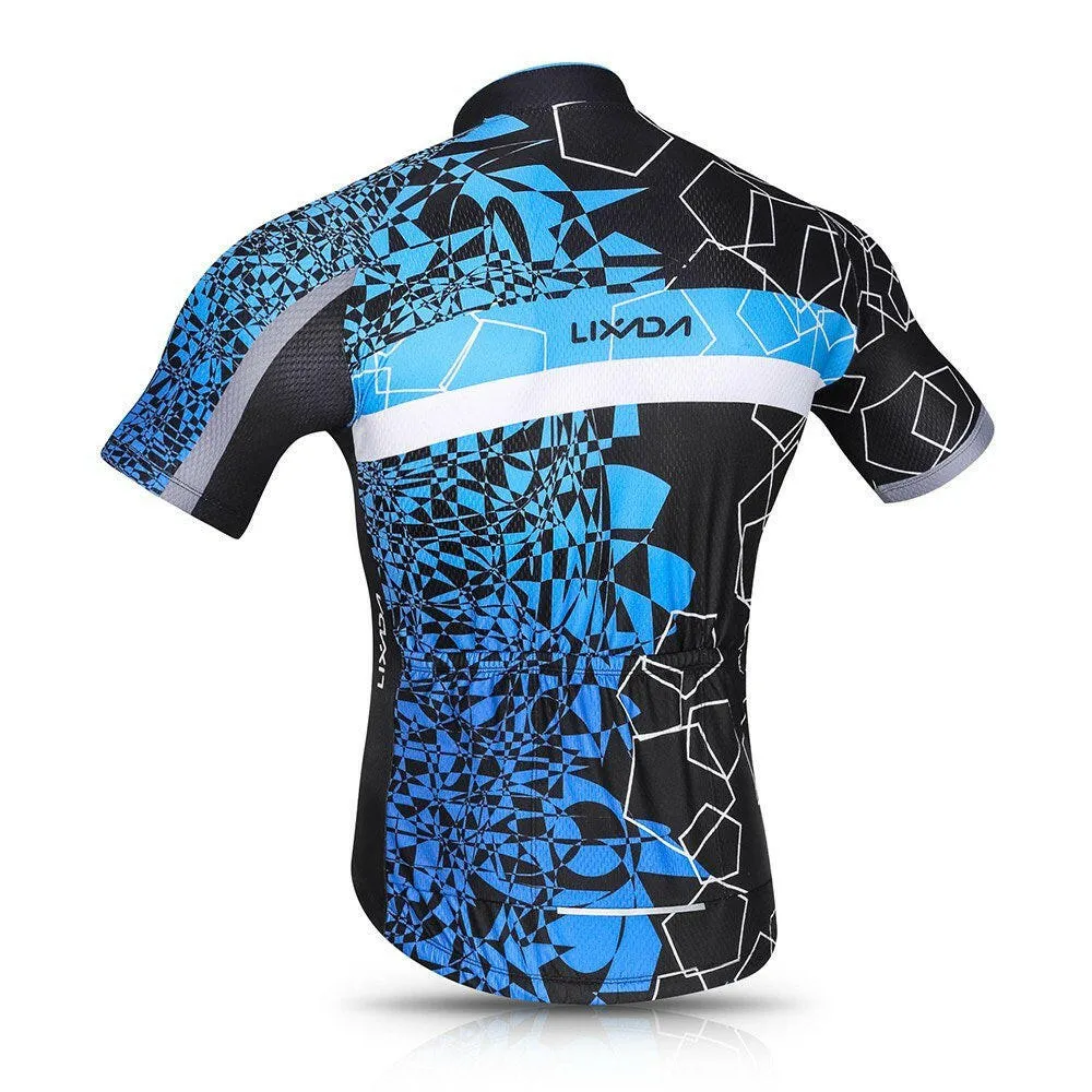 Lixada Men Cycling Jersey Set Breathable Quick-Dry Short Sleeve Biking Shirt and Gel   Padded Shorts MTB Cycling Outfit Set