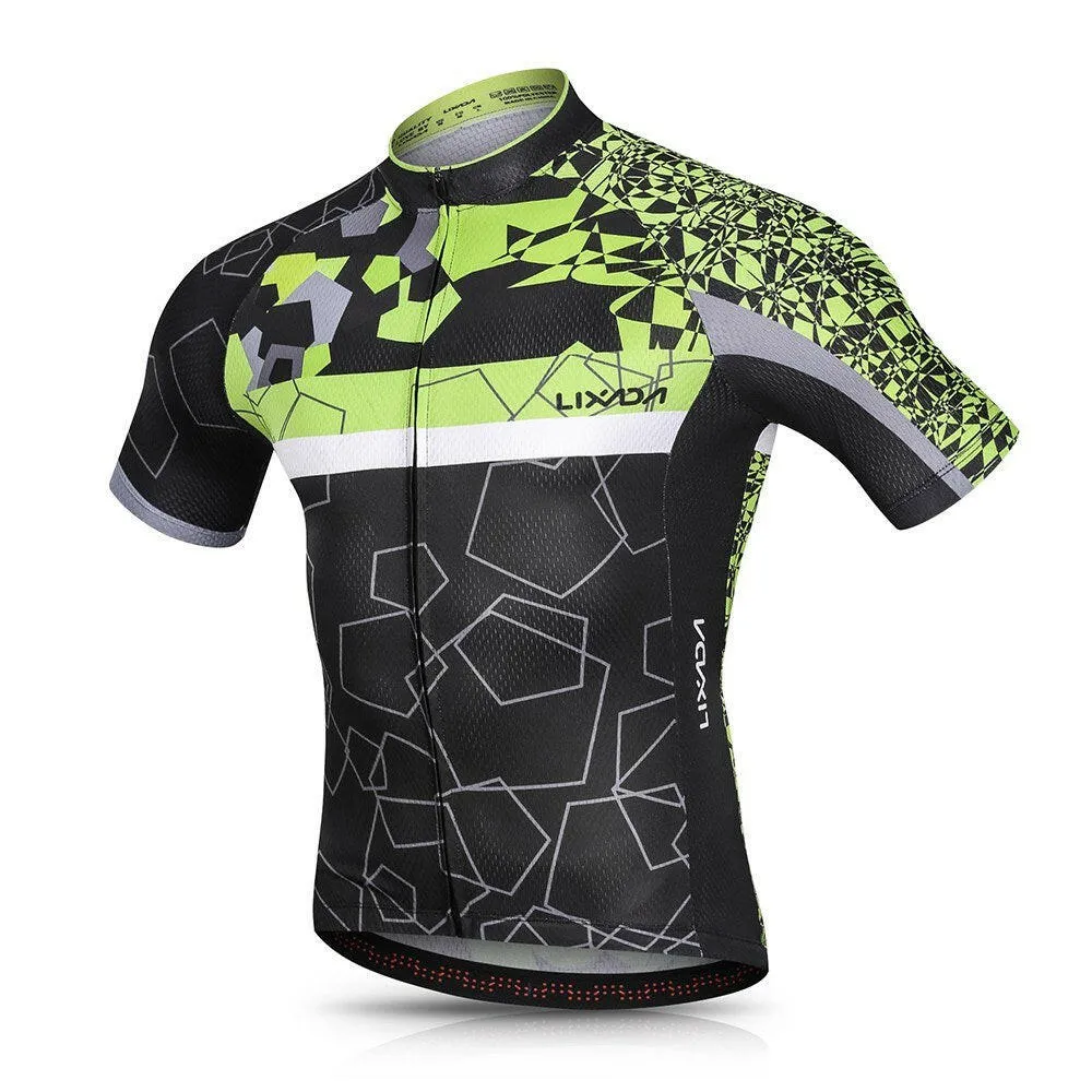 Lixada Men Cycling Jersey Set Breathable Quick-Dry Short Sleeve Biking Shirt and Gel   Padded Shorts MTB Cycling Outfit Set