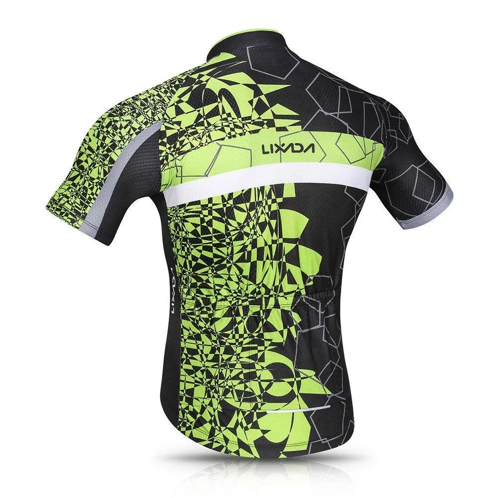 Lixada Men Cycling Jersey Set Breathable Quick-Dry Short Sleeve Biking Shirt and Gel   Padded Shorts MTB Cycling Outfit Set