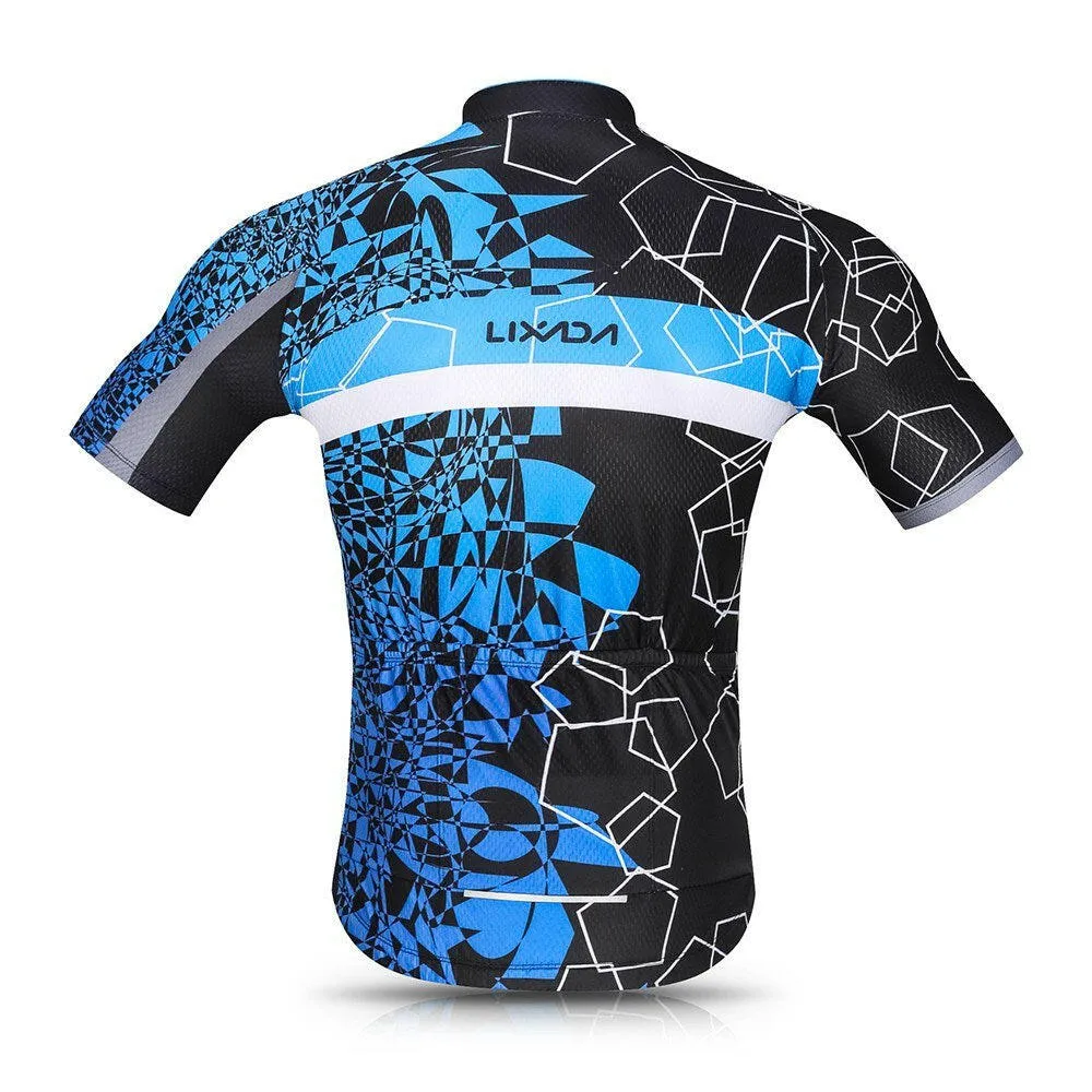 Lixada Men Cycling Jersey Set Breathable Quick-Dry Short Sleeve Biking Shirt and Gel   Padded Shorts MTB Cycling Outfit Set