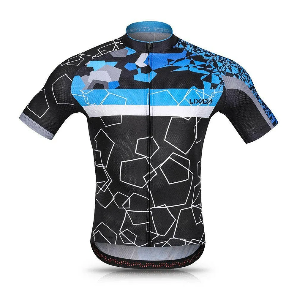 Lixada Men Cycling Jersey Set Breathable Quick-Dry Short Sleeve Biking Shirt and Gel   Padded Shorts MTB Cycling Outfit Set