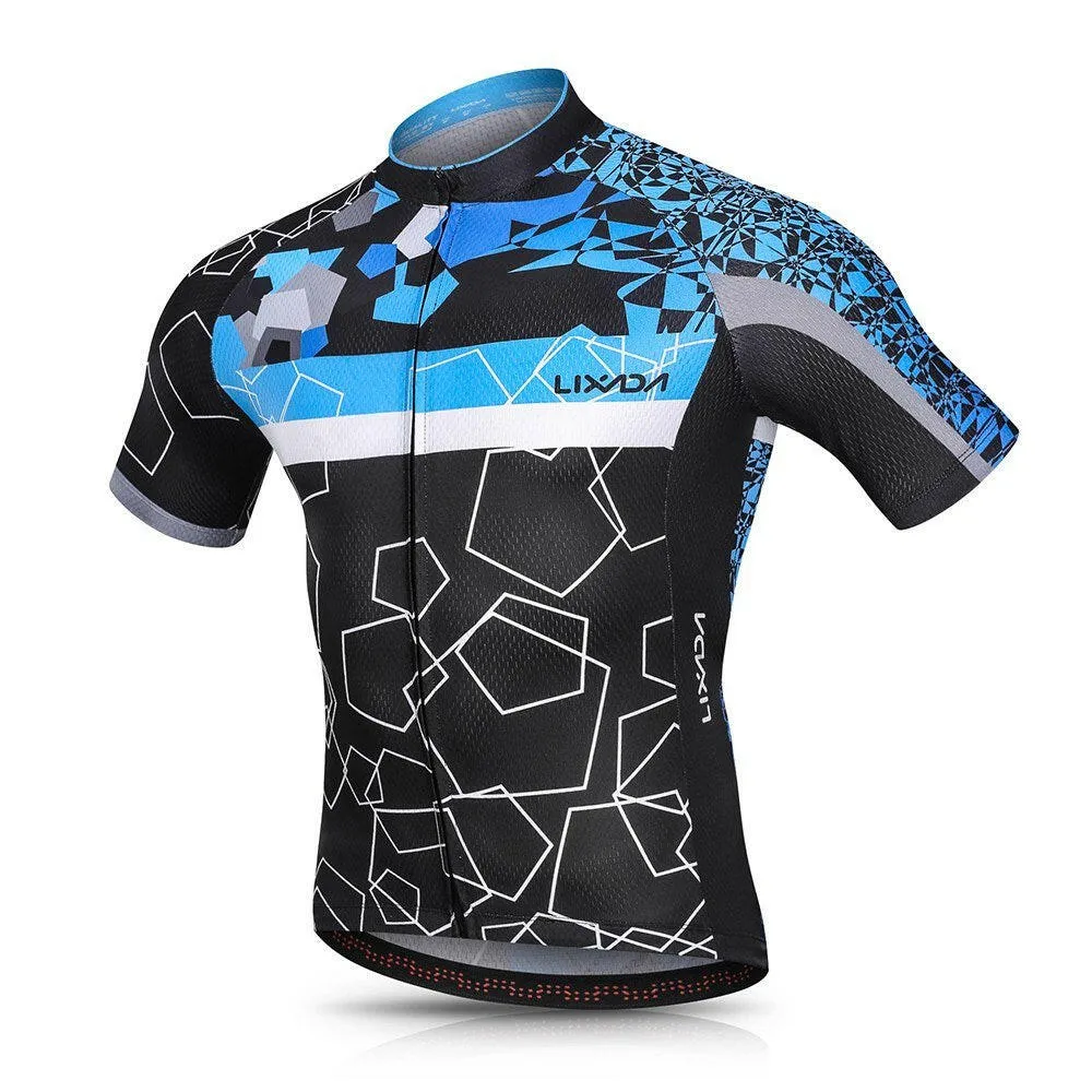 Lixada Men Cycling Jersey Set Breathable Quick-Dry Short Sleeve Biking Shirt and Gel   Padded Shorts MTB Cycling Outfit Set