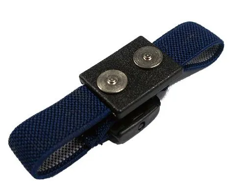 Magnetic woven dual wrist band, navy blue, with magnetic 8 ft dual cord-10PK