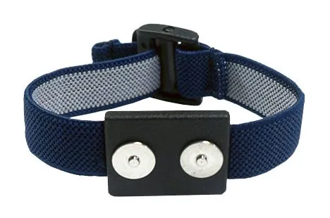 Magnetic woven dual wrist band, navy blue, with magnetic 8 ft dual cord-10PK