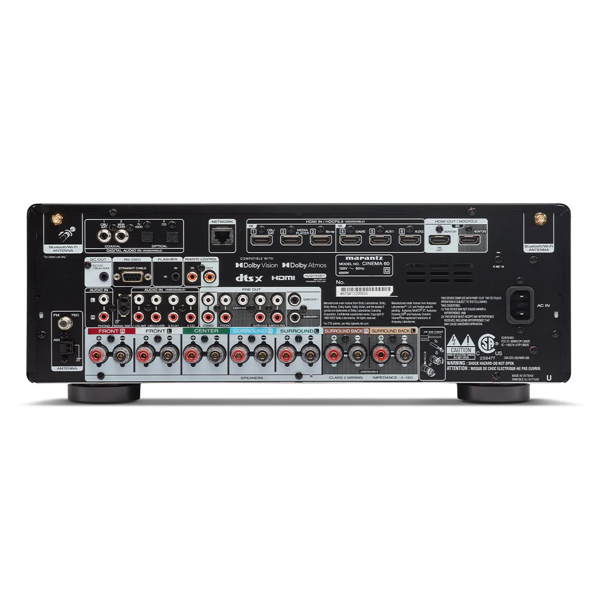Marantz Cinema 60 7.2 Channel 8K Home Theater Receiver with Dolby Atmos, DTS:X, and HEOS Built-In