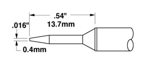 Metcal STTC-106 700 Series Narrow Conical Solder Cartridge, 0.4 x 13.7mm