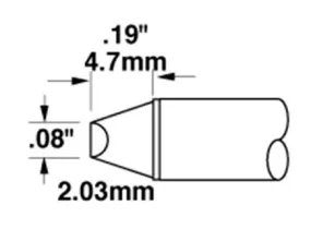 Metcal STTC-114 700 Series Chisel Solder Cartridge, 2.0 x 4.7mm