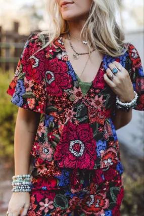 Moonlight Rhythm Top - Black Multi