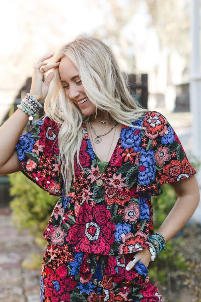 Moonlight Rhythm Top - Black Multi