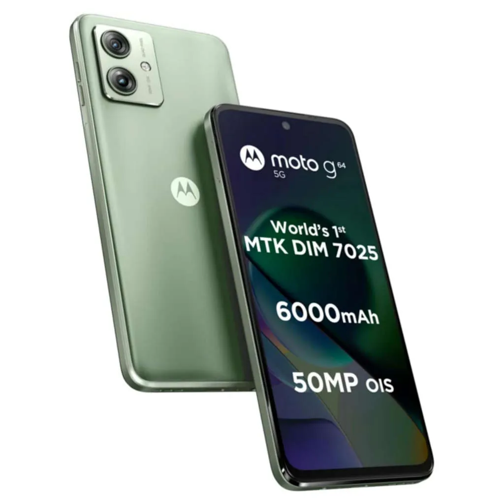 Motorola g64 5G Smartphone 8GB RAM 128GB Storage Mint Green
