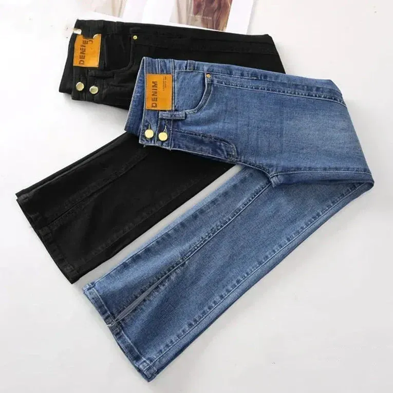 ✨New Arrival✨High-Waisted Flared Denim Jeans with Split Hem