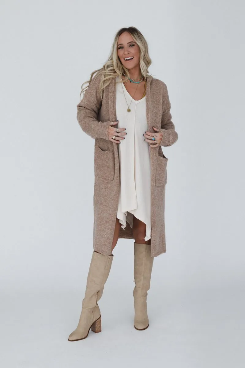 Octavia Hoodie Cardigan - Latte