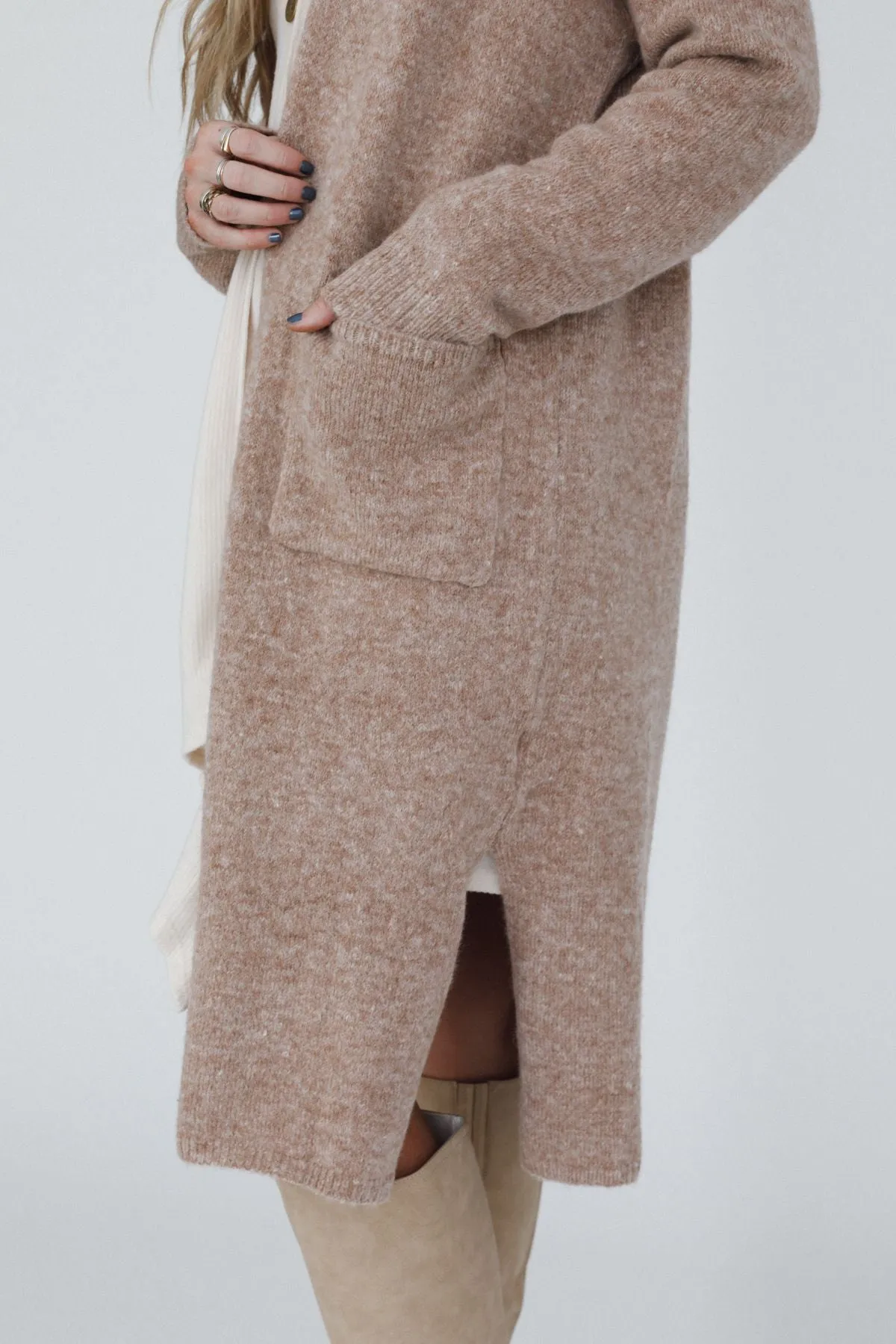 Octavia Hoodie Cardigan - Latte