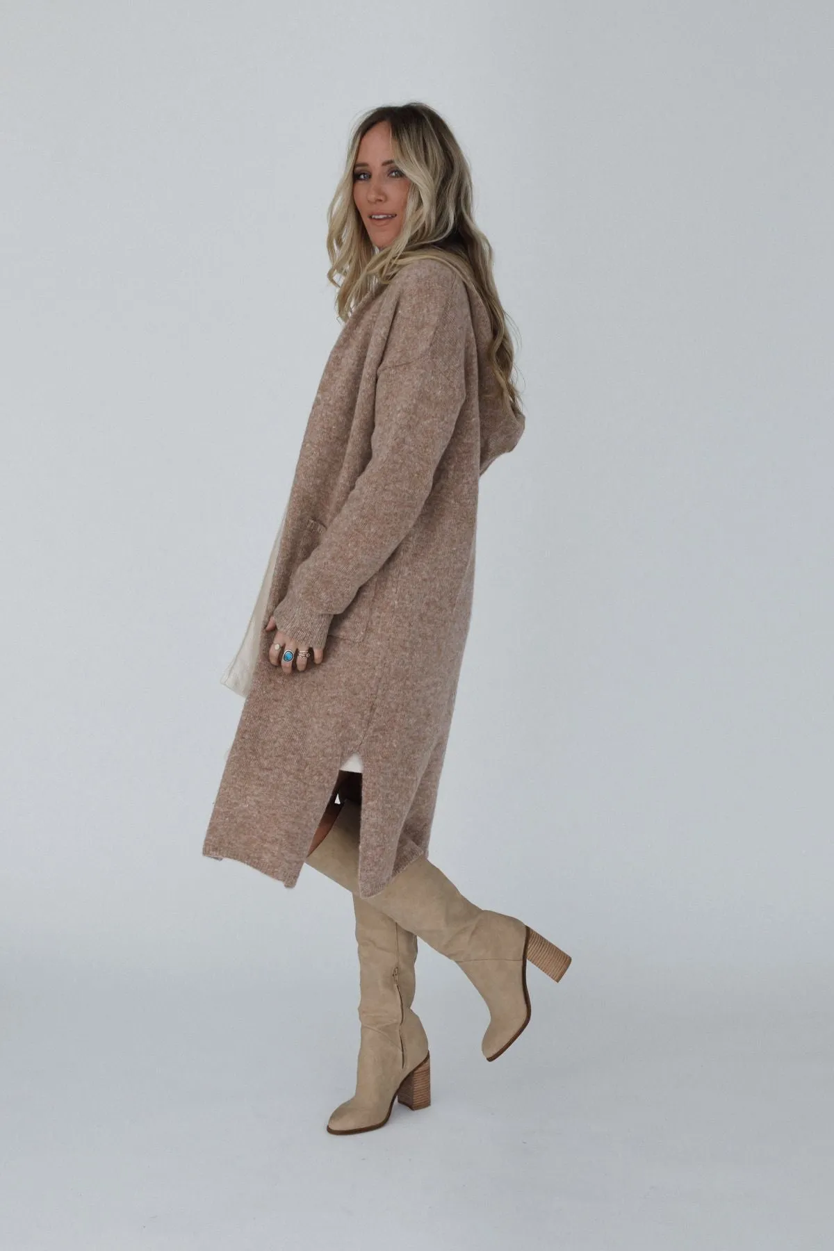 Octavia Hoodie Cardigan - Latte