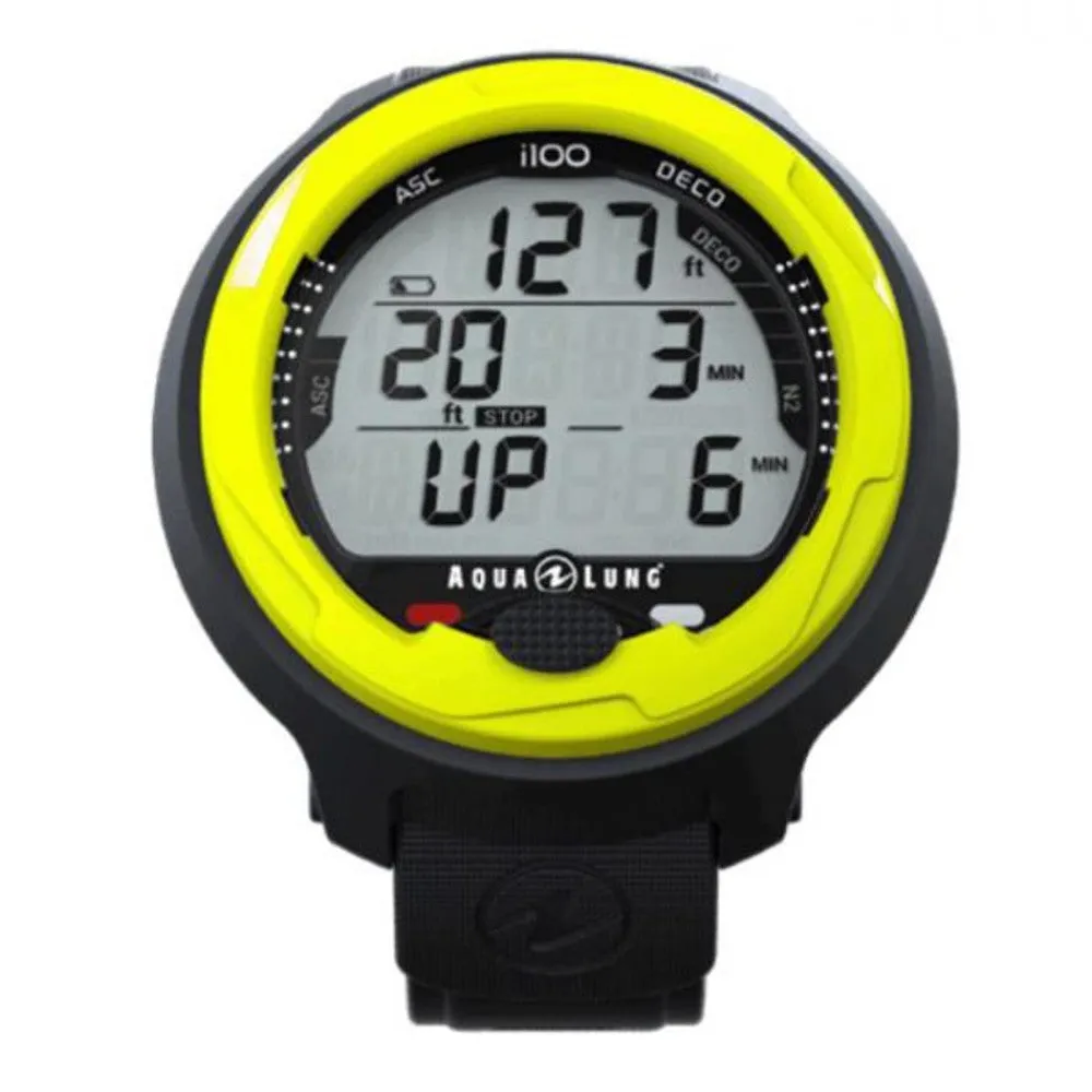 Open Box Aqua Lung i100 Wrist Scuba Dive Computer - Yellow