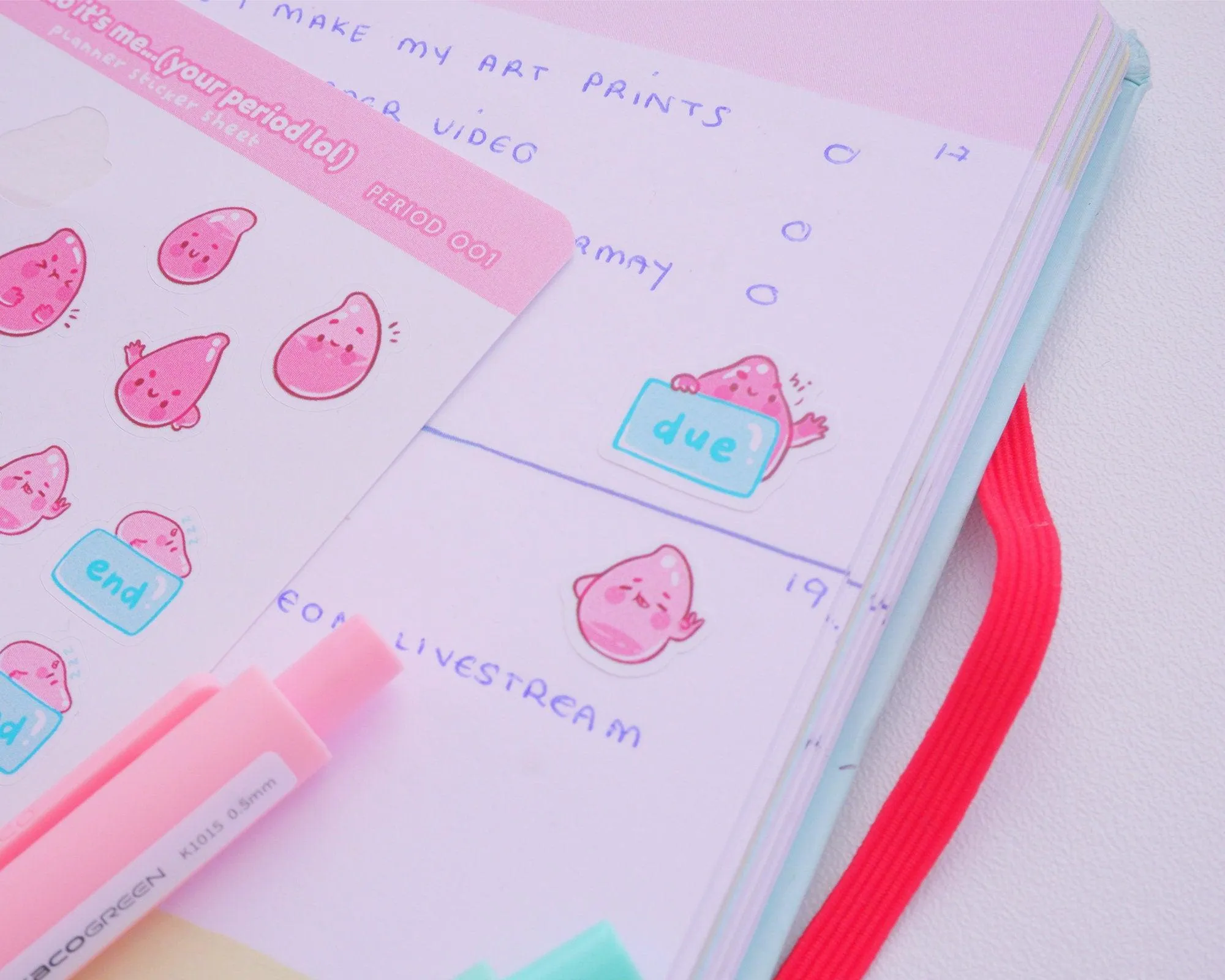 Period Tracker Sticker Sheet | Hello It’s Me… (Your Period lol) | Kawaii Monthly Cycle & Planner Stickers | PERIOD001