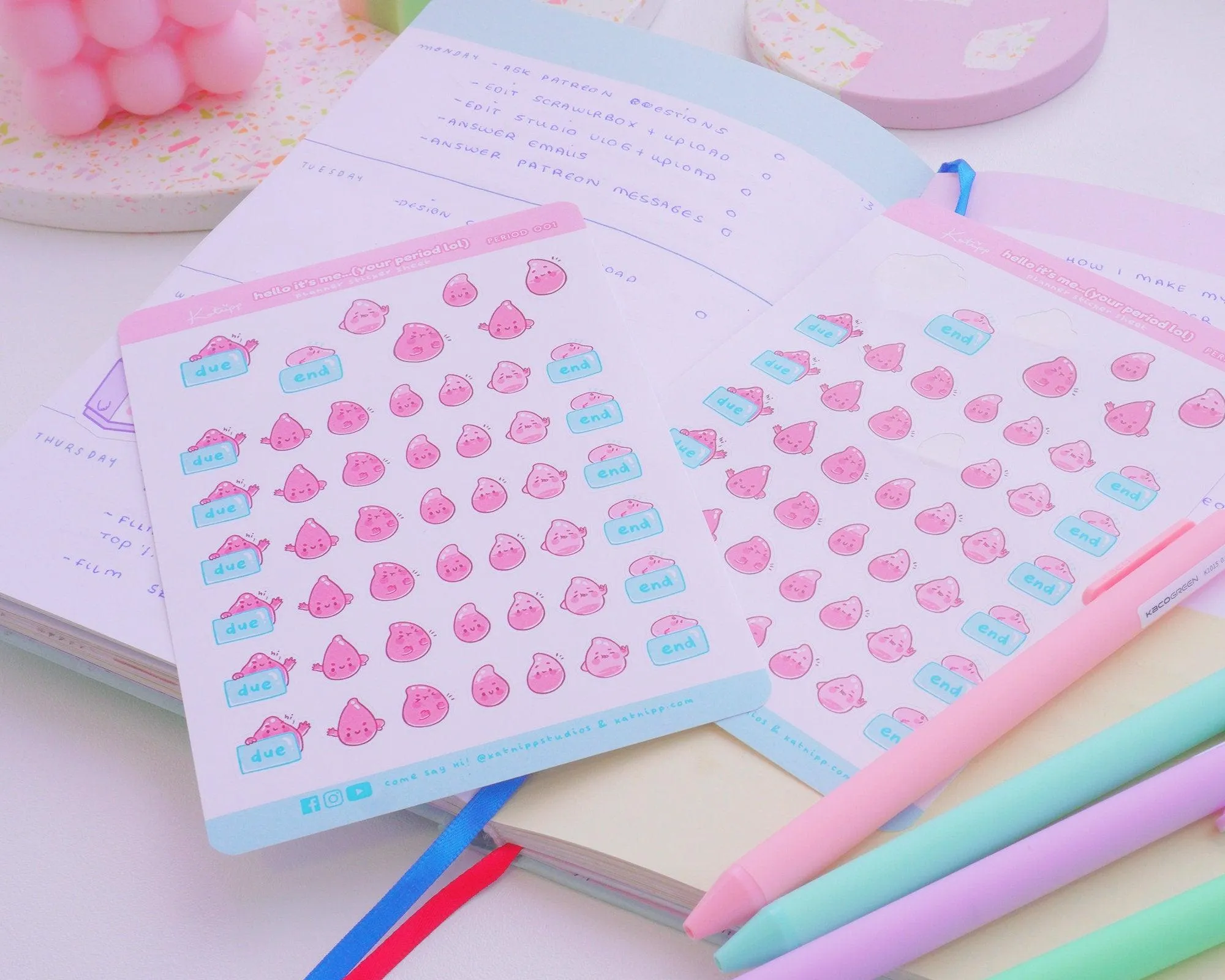 Period Tracker Sticker Sheet | Hello It’s Me… (Your Period lol) | Kawaii Monthly Cycle & Planner Stickers | PERIOD001