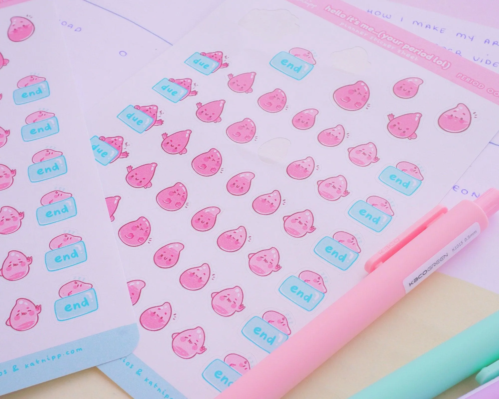 Period Tracker Sticker Sheet | Hello It’s Me… (Your Period lol) | Kawaii Monthly Cycle & Planner Stickers | PERIOD001