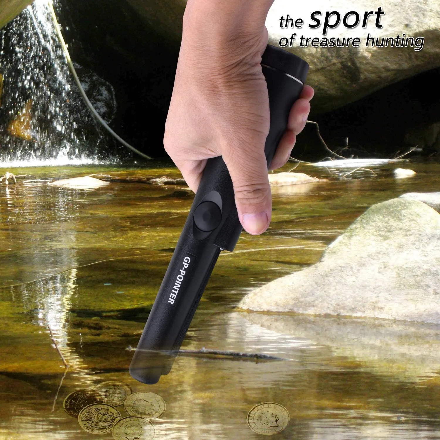 Pinpointer Metal Detector,Longruner Treasure Hunting Tool Buzzer Vibrate Portable Pin Pointer with LED Indicators and Belt Holster LQW31