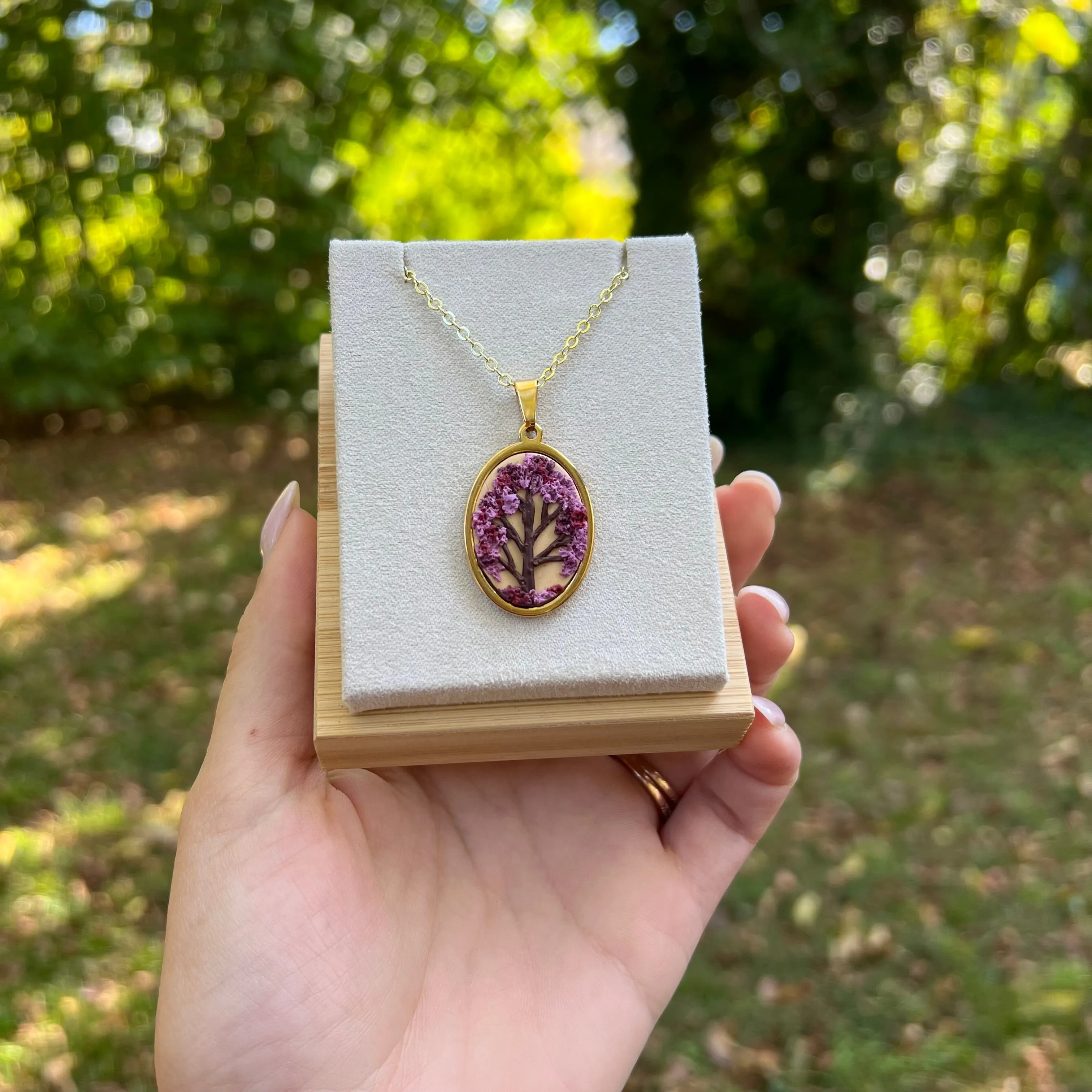 Purple Autumn Tree Necklace