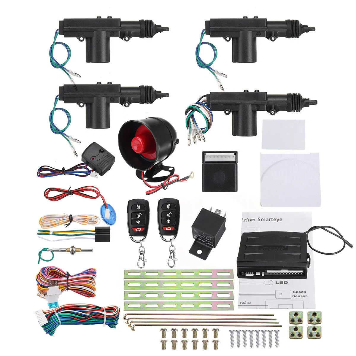 Remote Control Car Alarm System Keyless Entry 2/4 Door Power Lock Actuator Motor Kit
