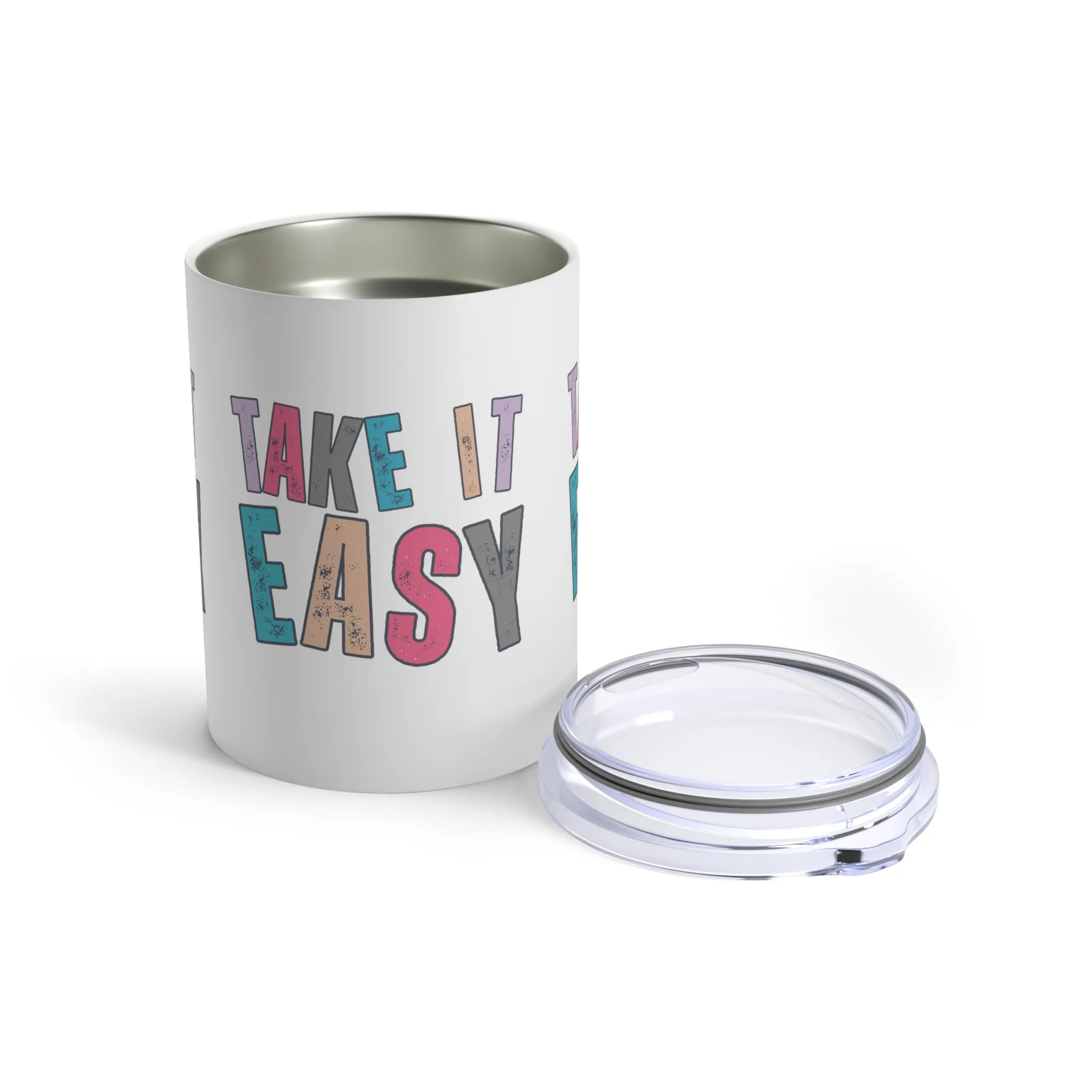 Take It Easy - Colorful Letters Stainless Steel 10-Ounce Tumbler