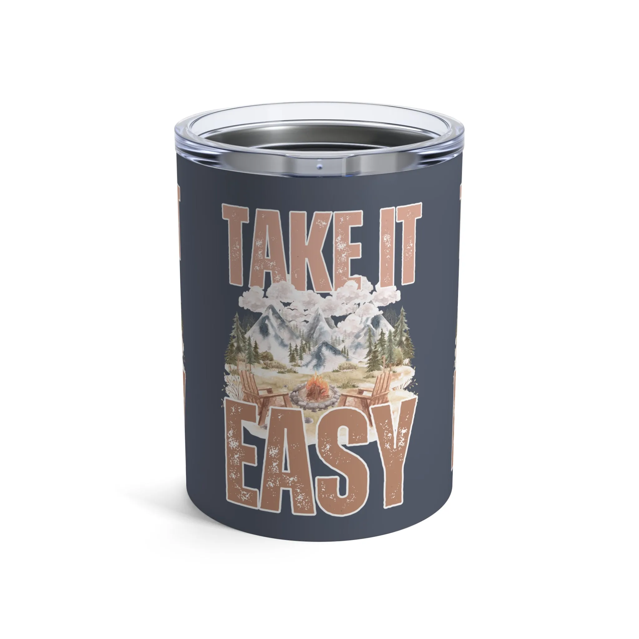 Take It Easy Stainless Steel 10-Ounce Tumbler - Relaxing Mountain Retreat Insulated Mug for Hot and Cold Beverages