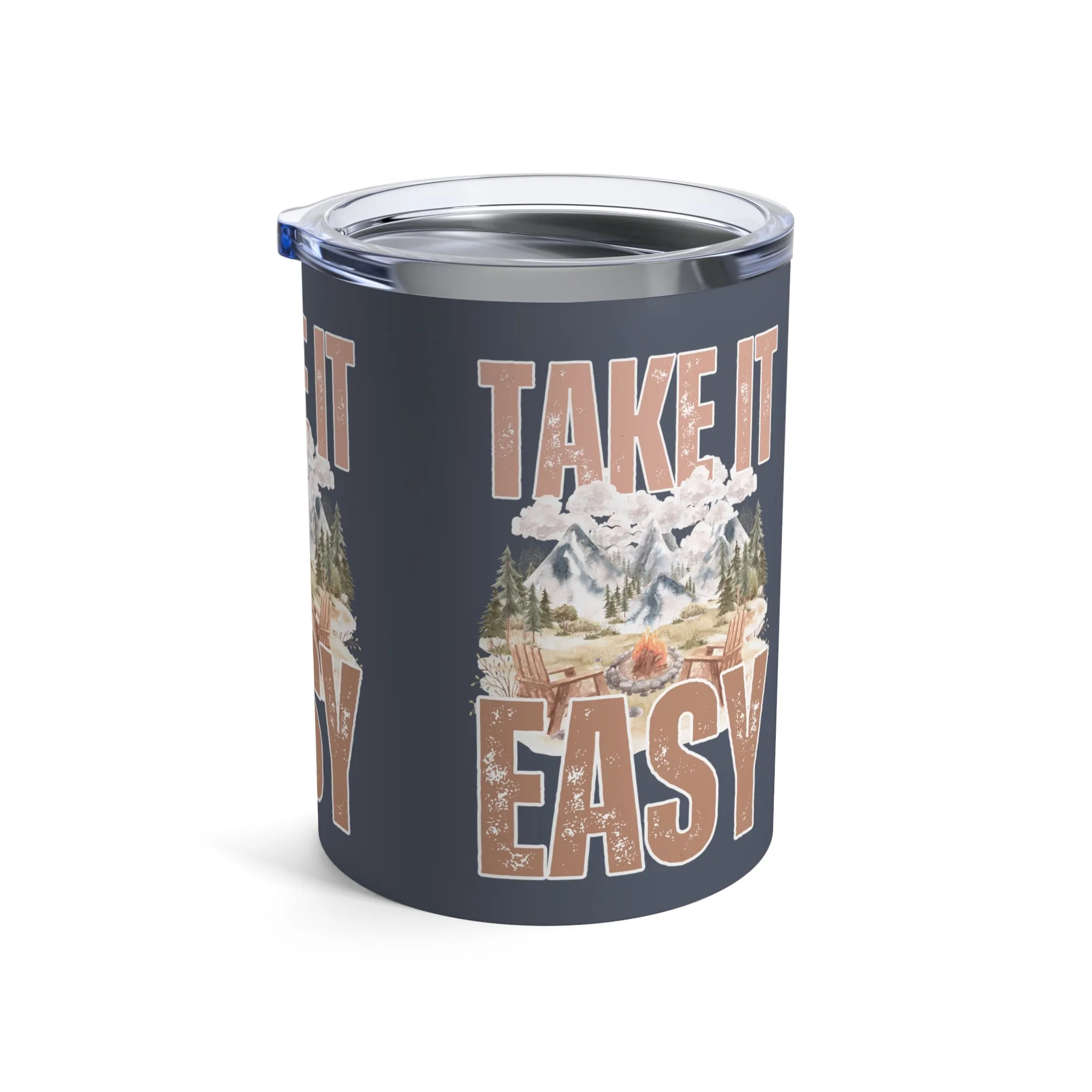 Take It Easy Stainless Steel 10-Ounce Tumbler - Relaxing Mountain Retreat Insulated Mug for Hot and Cold Beverages