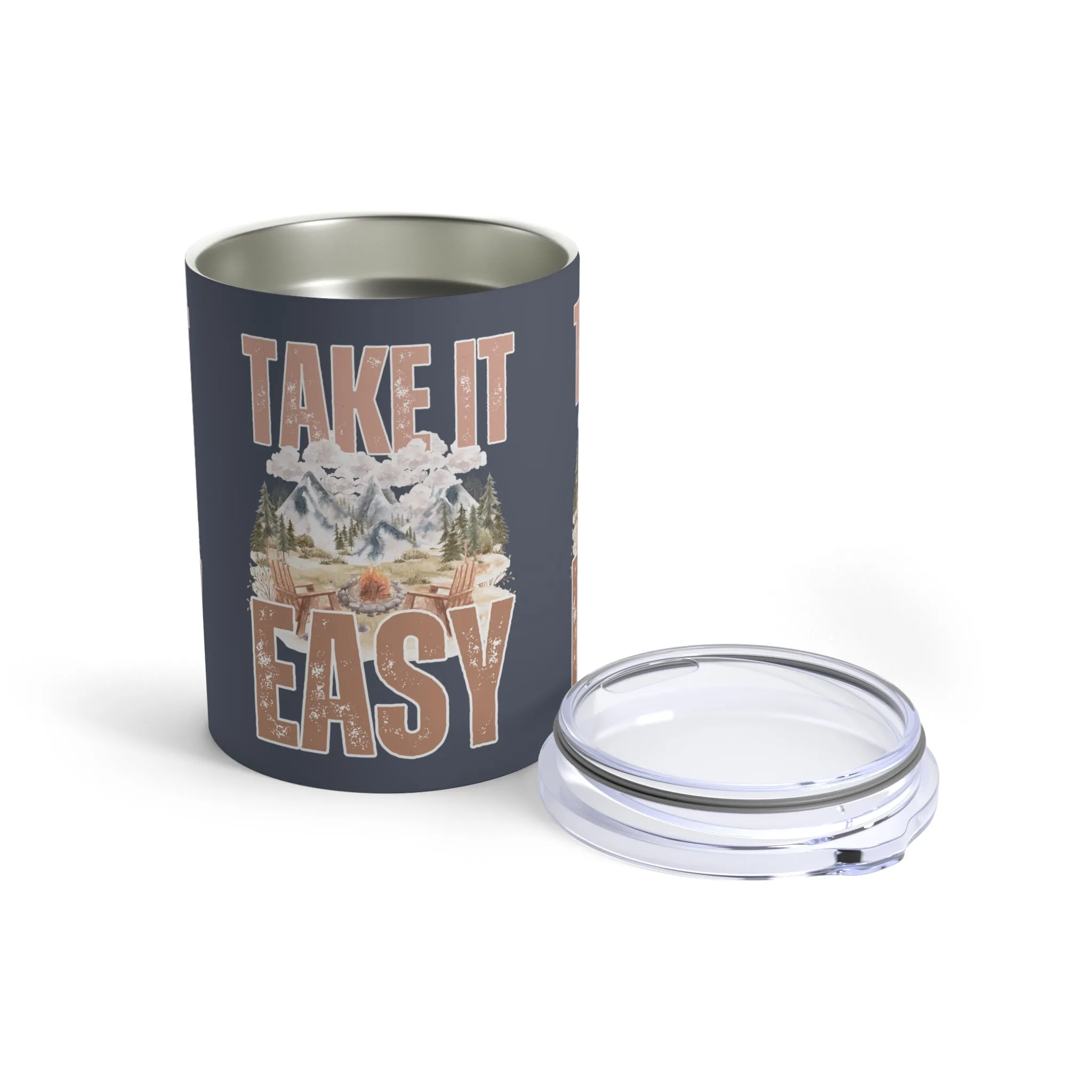 Take It Easy Stainless Steel 10-Ounce Tumbler - Relaxing Mountain Retreat Insulated Mug for Hot and Cold Beverages