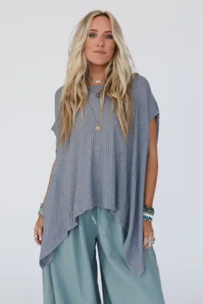 The Nest Everleigh Textured Tunic Top - Heather Gray