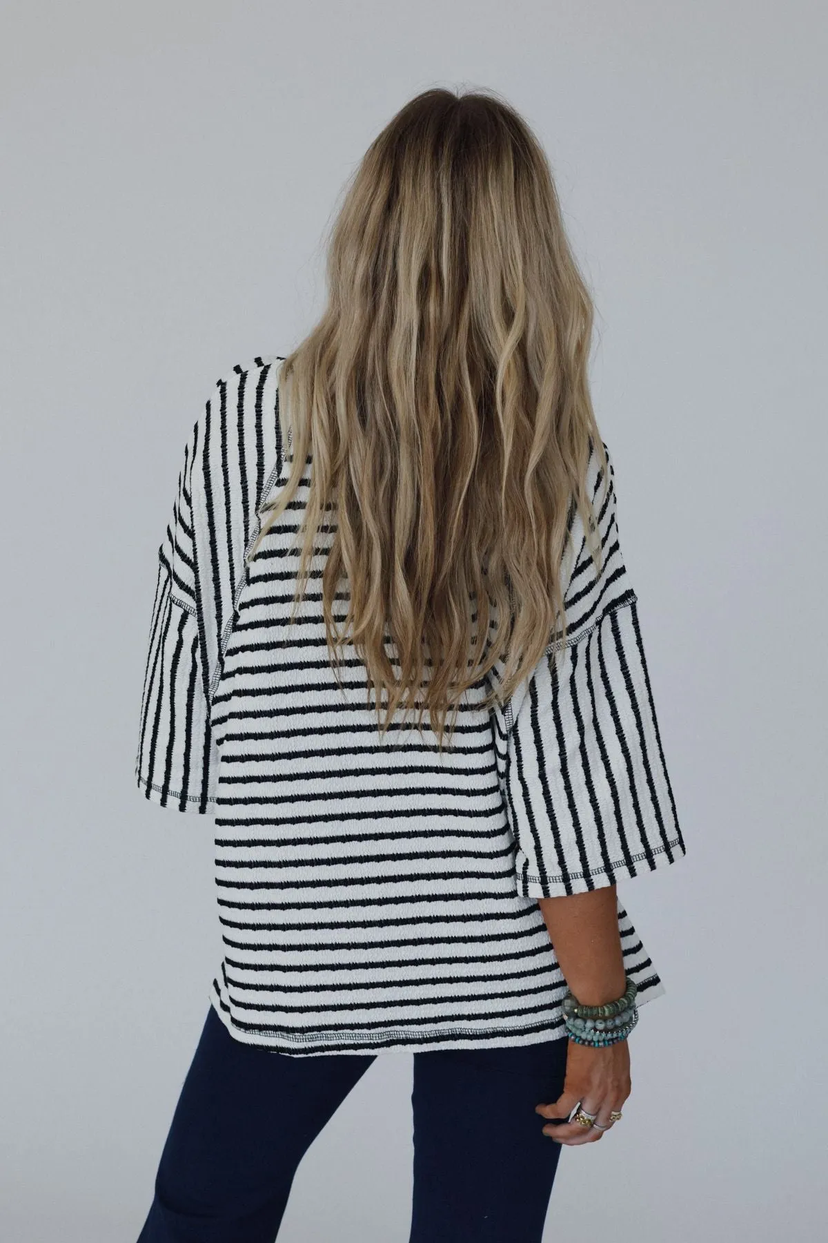 The Nest Willow Winds Striped Top - Black