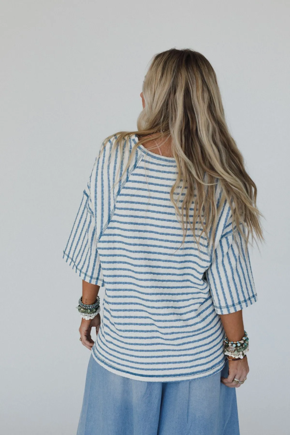 The Nest Willow Winds Striped Top - Blue