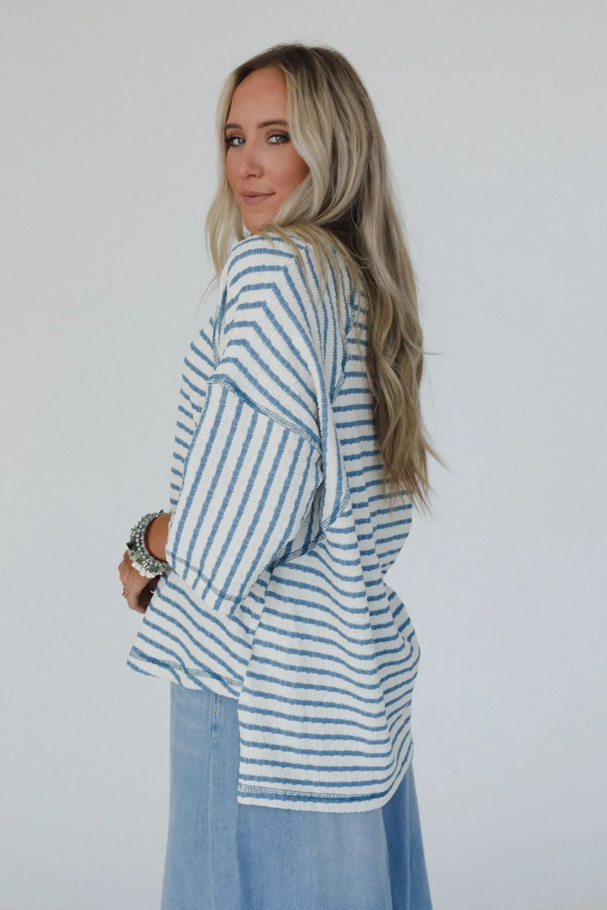The Nest Willow Winds Striped Top - Blue