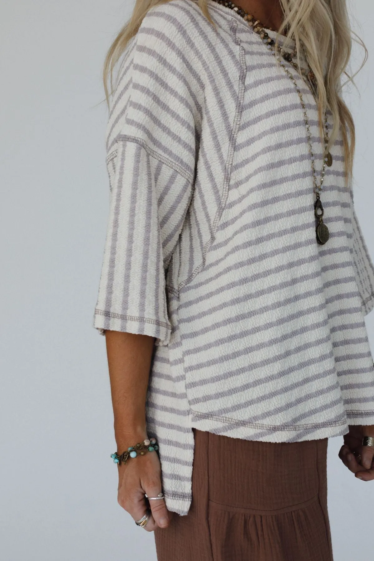 The Nest Willow Winds Striped Top - Taupe