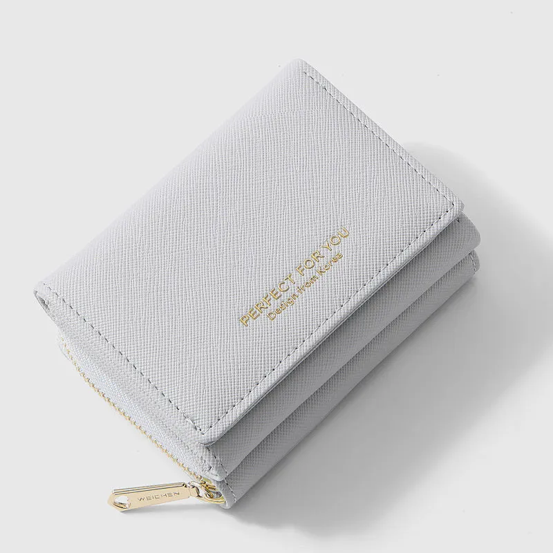 Trifold Multi-Slot Short Wallet Mini Wallet for Women Girls