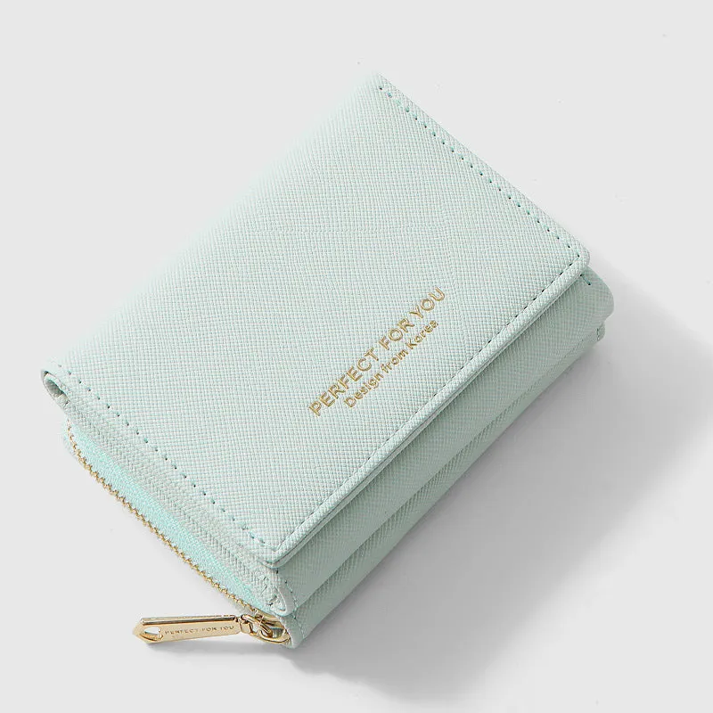 Trifold Multi-Slot Short Wallet Mini Wallet for Women Girls